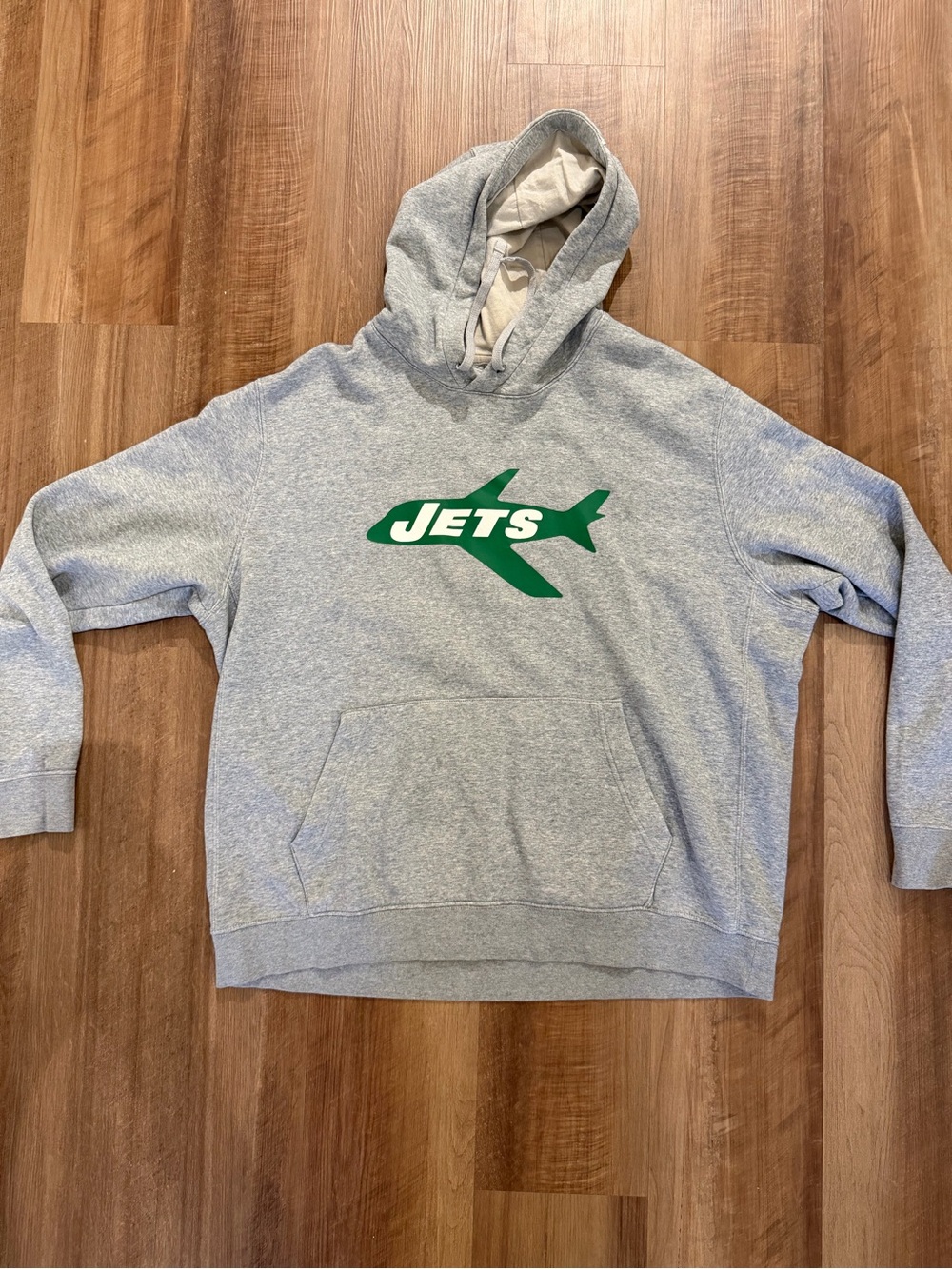 New York Jets Nike Hoodie XL Grey Plane Logo Green And Grey‎